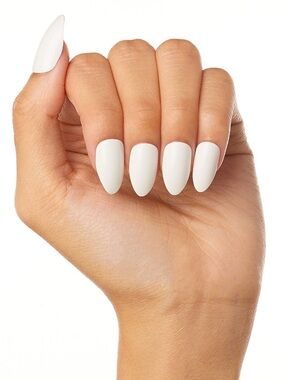 NEW Glamnetic Angel Short Almond Press On Nails White